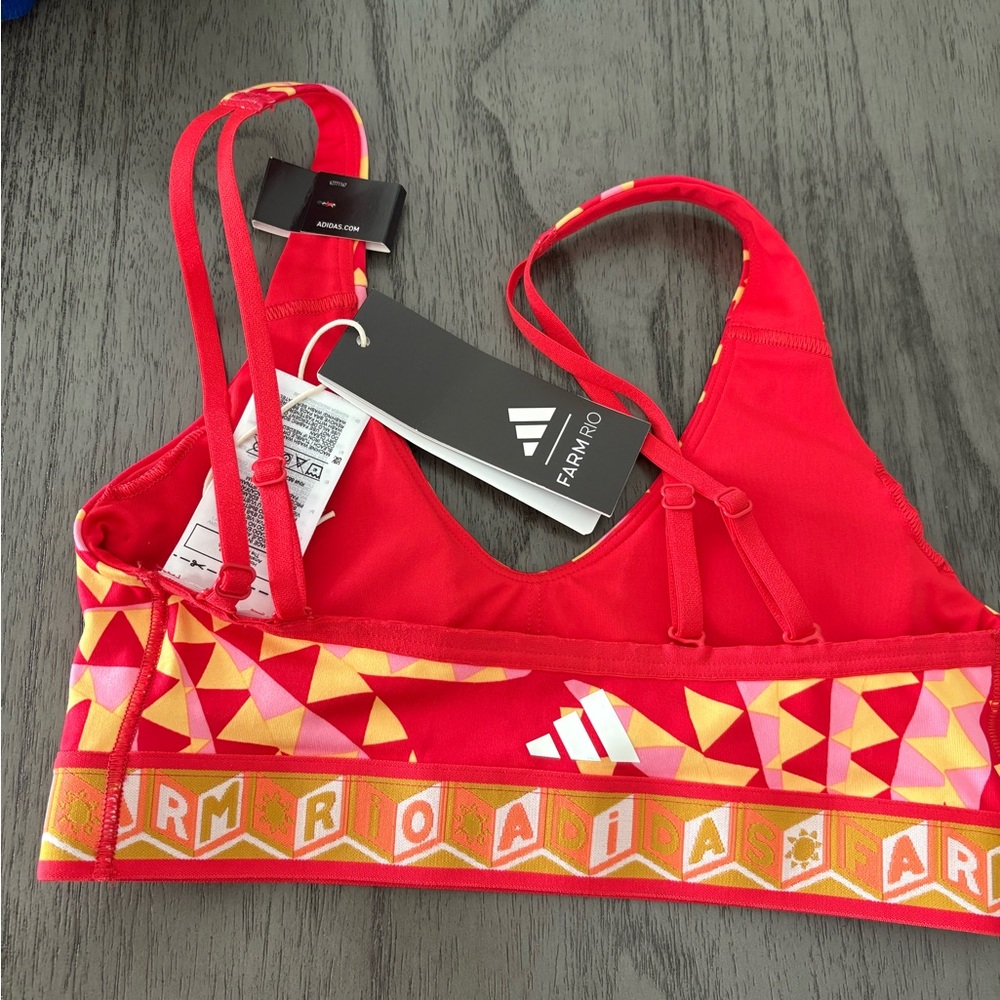 NWT Adidas Farm Rio Red and Yellow Sports Bra - Picture 5 of 9